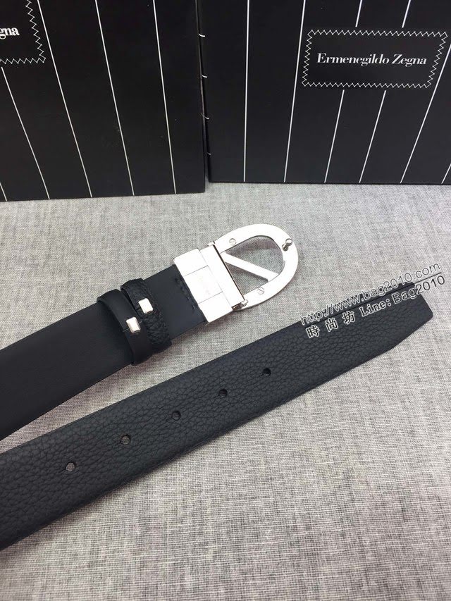 Zegna男士皮帶 傑尼亞小牛皮雙面腰帶  jjp1372